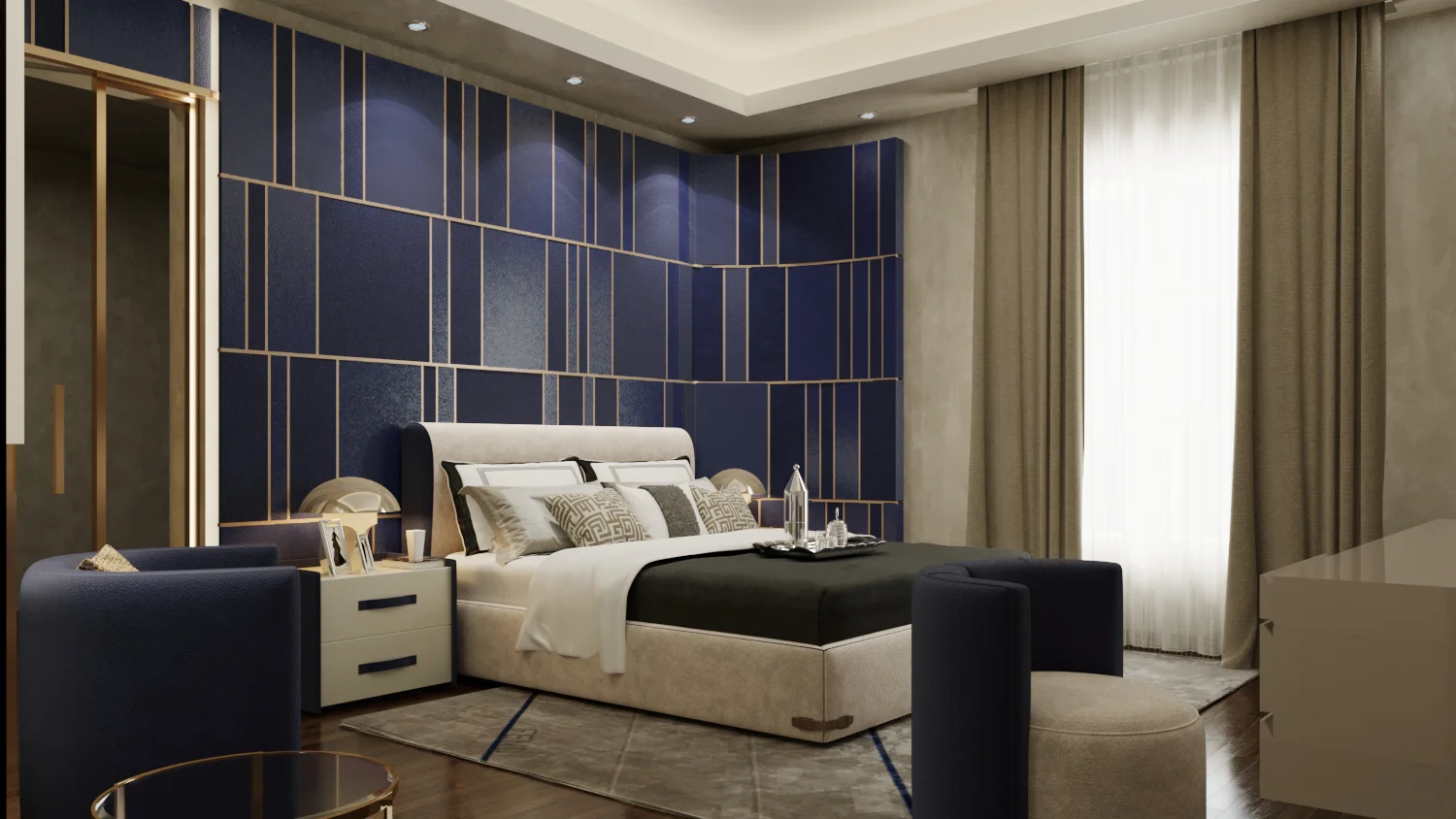 Bedroom Interior design by renderboxx studion for suite6a
