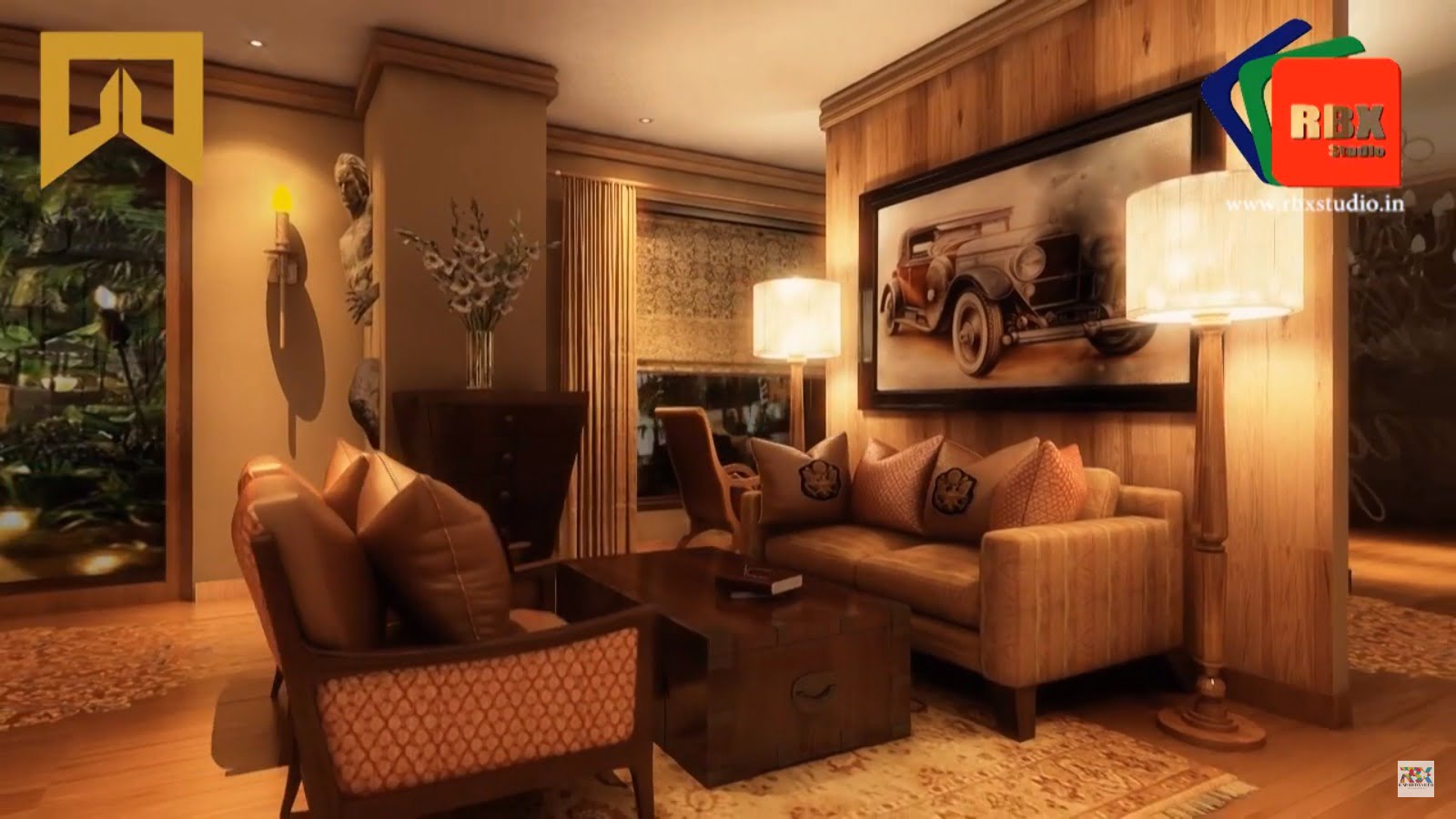 ITC Grand presidentail suite Maurya-Lounge 3D Design by Renderboxx Studio