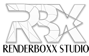 Renderboxx studio white logo