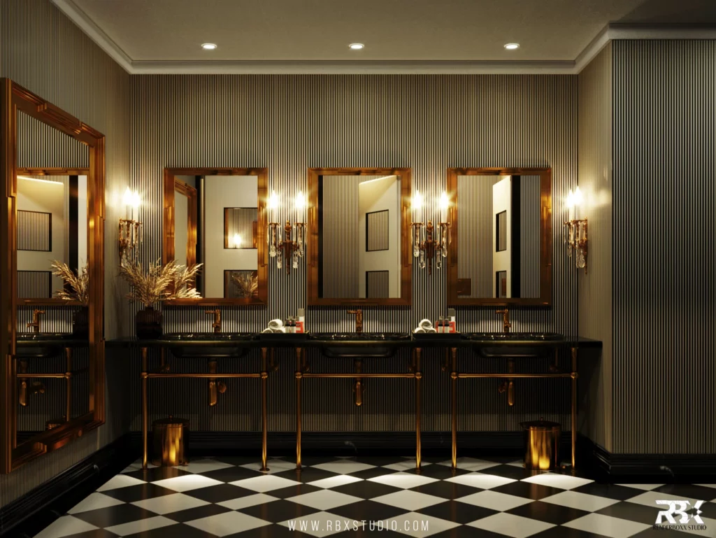 Hotels bathroom 3D Render by renderboxx studion