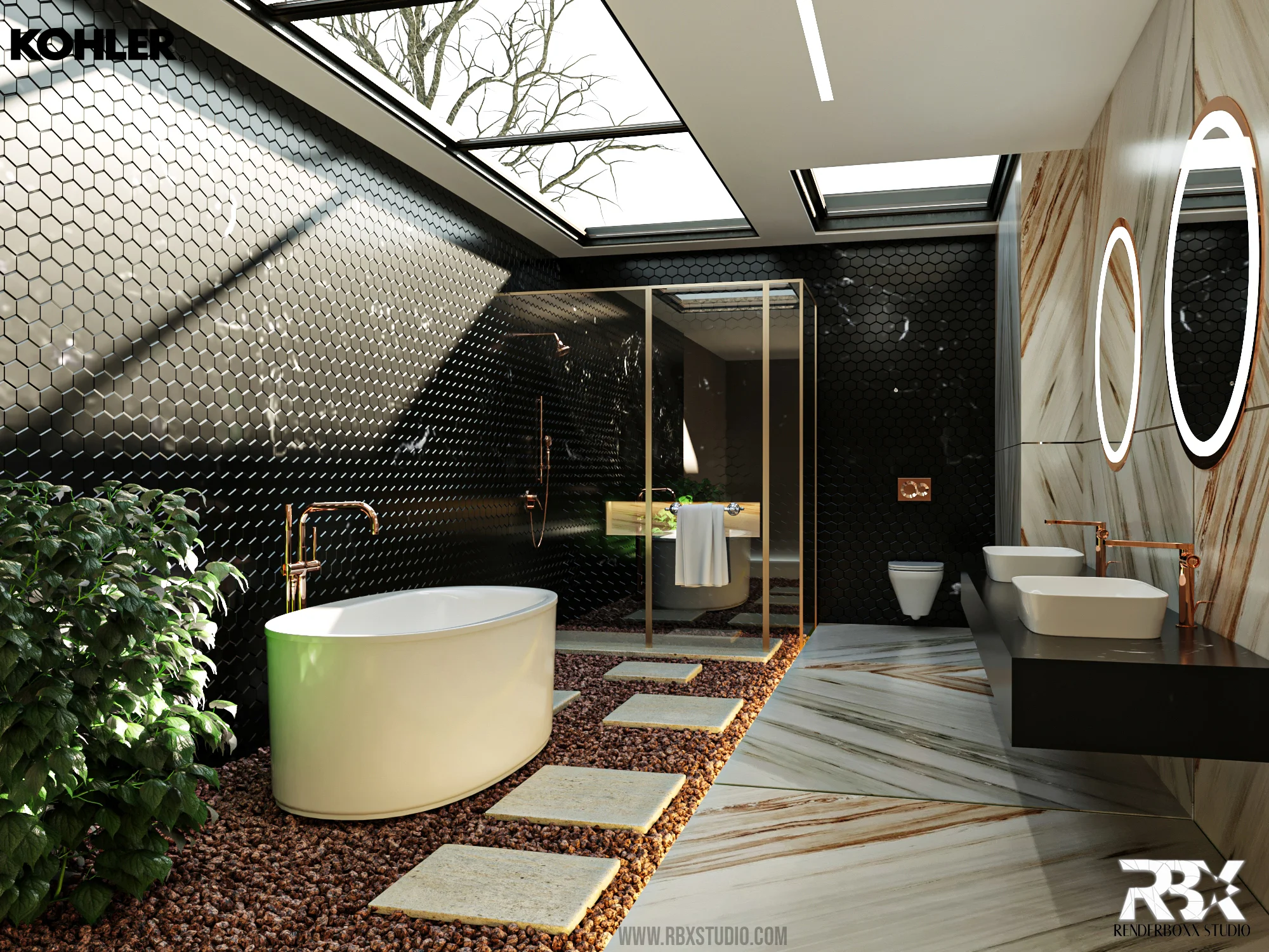 Bathroomd dersigs 3d rendering