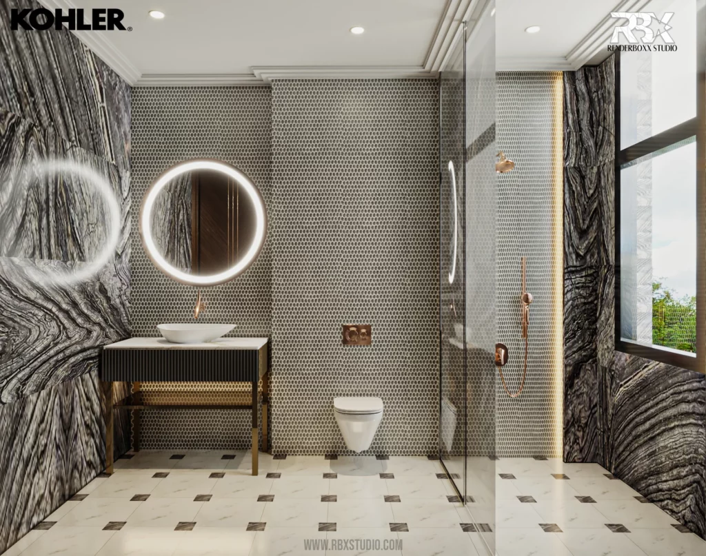 Bathroom Interior design. we made this design for kohler 