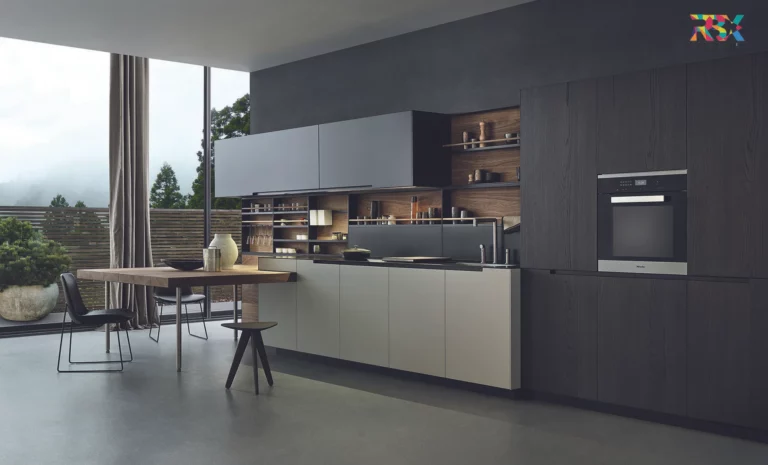 modern kitchen design with dark black color